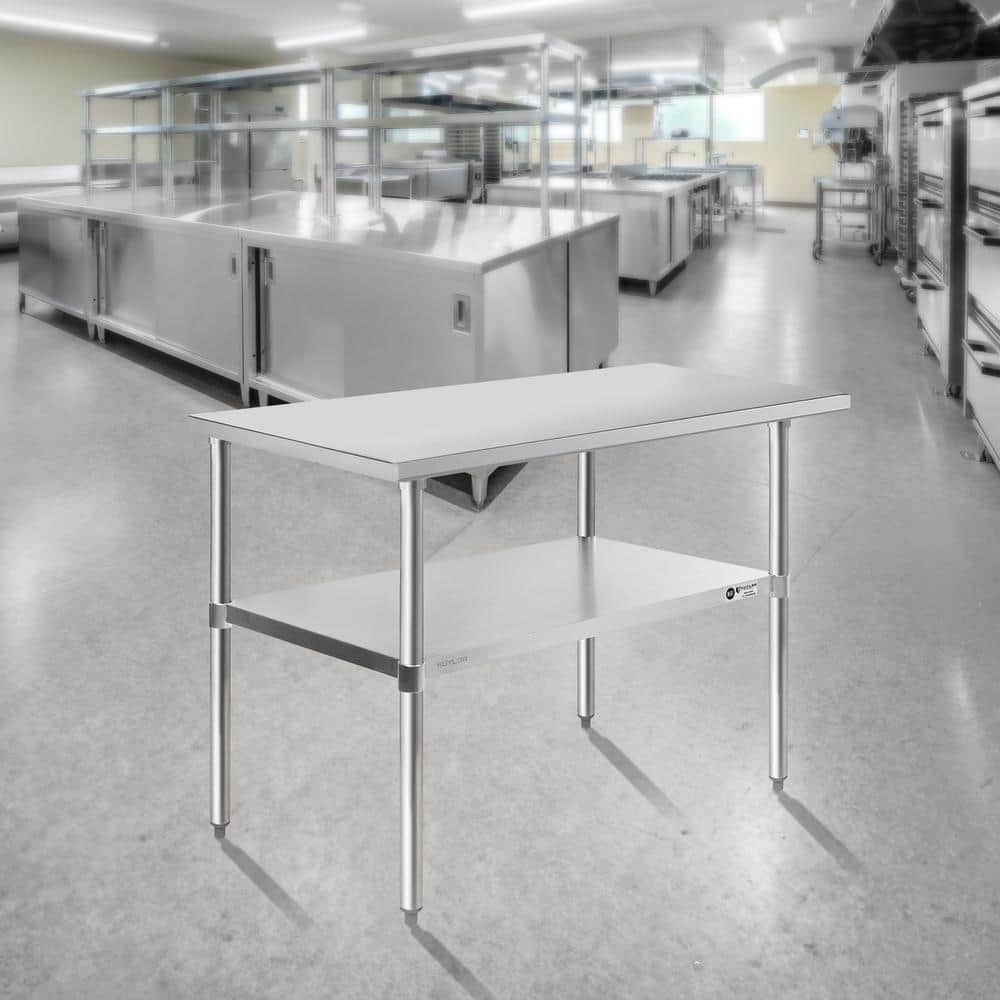 Heavy-Duty Stainless Steel Commercial Prep Table with Undershelf