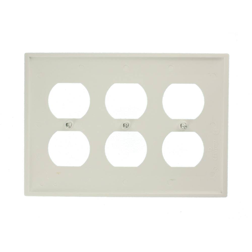 White 3-Gang Standard Size Nylon Wallplate