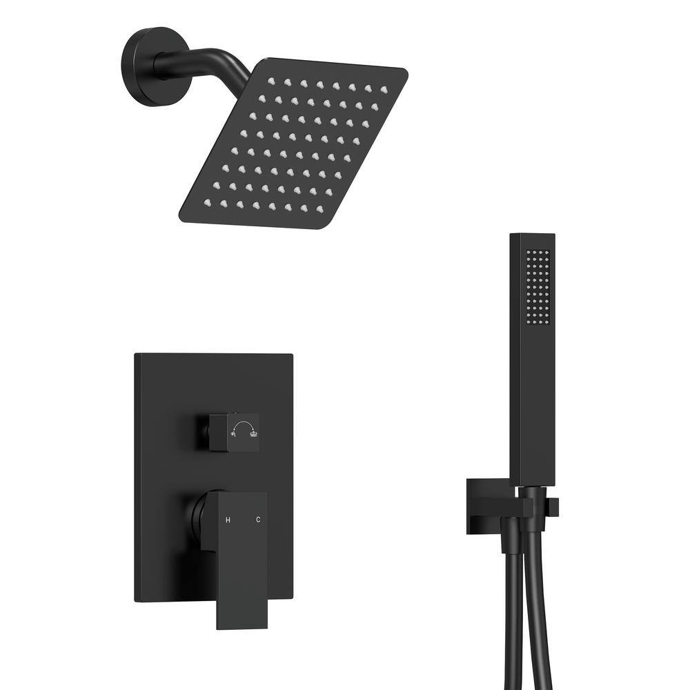 Matte Black Dual-Function Wall Mounted Shower System