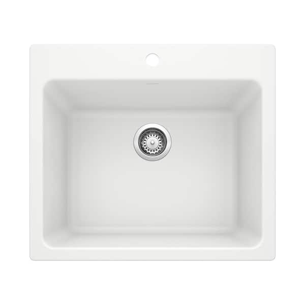 Blanco Liven 25 in. x 22 in. x 12 in. Granite Undermount Laundry Sink in White