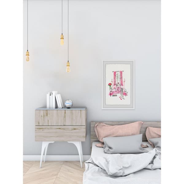 Unbranded 36 in. H x 24 in. W "Bedroom Pink" by Marmont Hill Framed Printed Wall Art