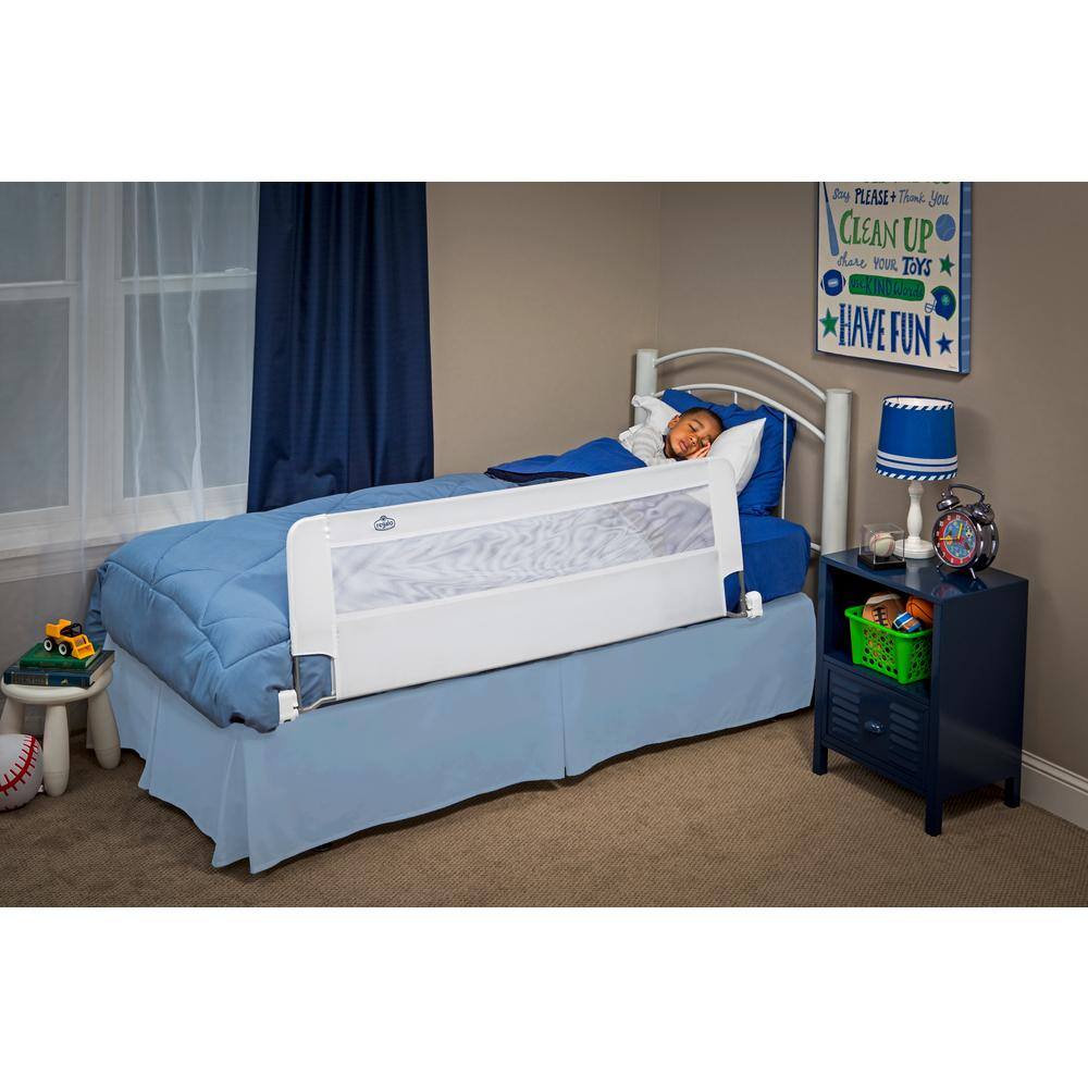 White Extra Long Swing Down Bed Rail Guard