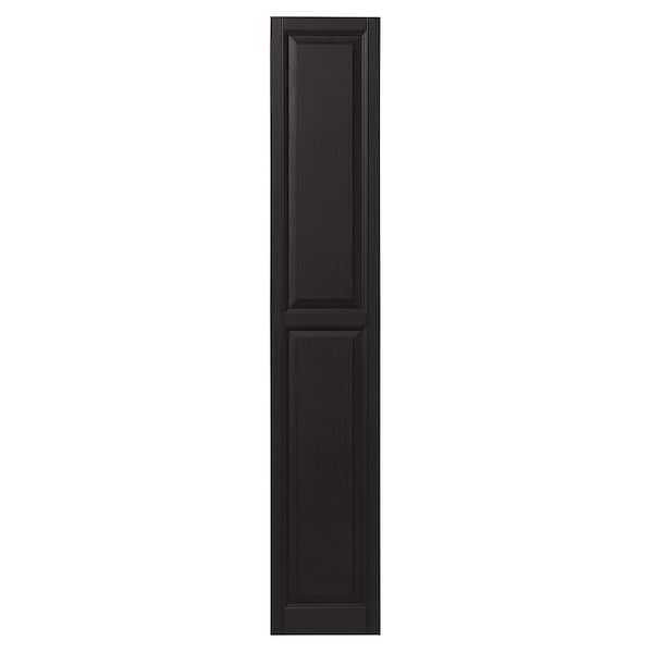Ply Gem 15 in. x 71 in. Raised Panel Polypropylene Shutters Pair in Peppercorn