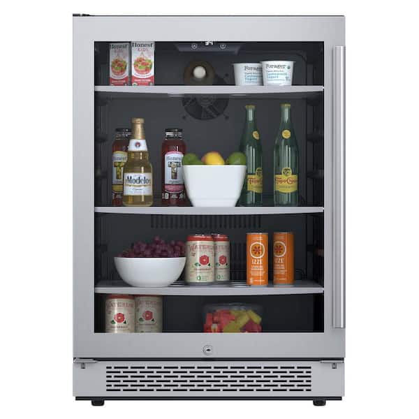 Avallon 24 in. Single Zone 140-Cans Built-in or Freestanding Beverage Cooler in Stainless Steel