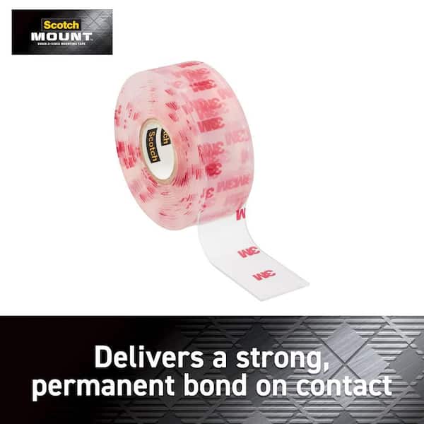 1 in. x 3.47 yds. Clear Indoor Permanent Double-Sided Mounting Tape
