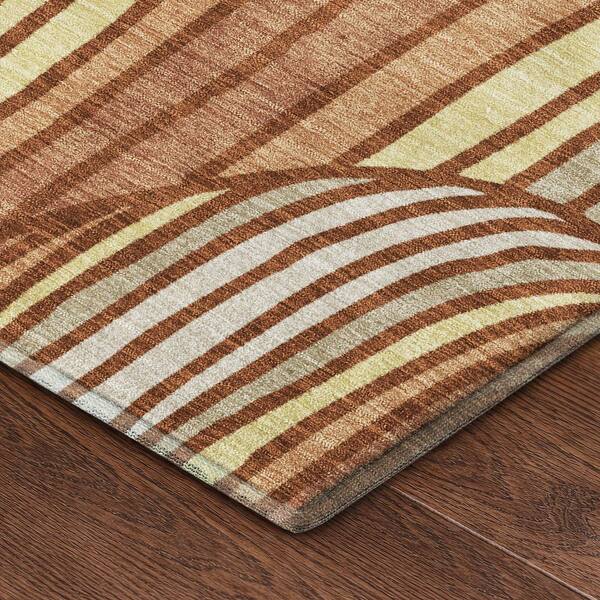 Mayfield Premium Machine Washable Abstract AMF2546 Paprika 2 ft. x 3 ft. Accent Rug