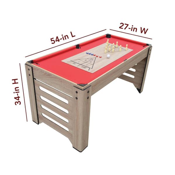 Classic Sport 54 4-in-1 Indoor Multi Game Table: Pool, Foosball, Table  Tennis and Air Hockey 