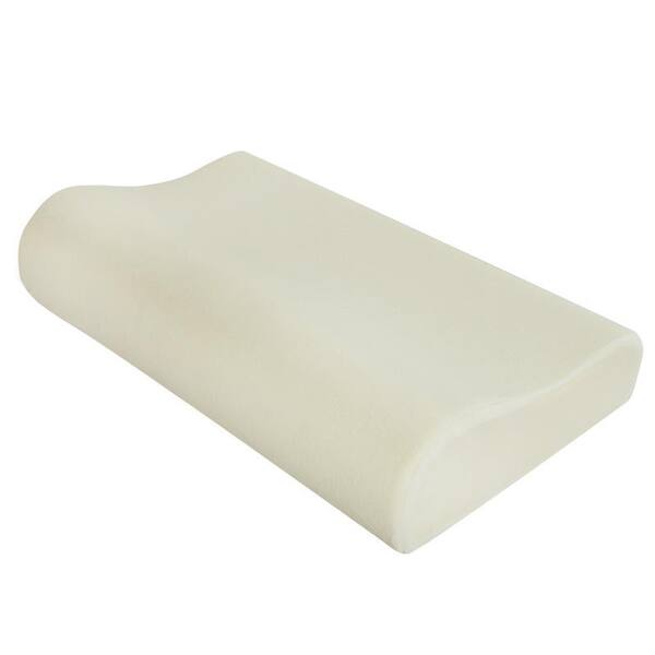 Memory Foam Cervical Pillow for Sleeping - Orthopedic Contoured Neck Pillow  for Neck and Shoulder Pain (Standard - 21 x 13 Inch, White Bamboo Cover,  Pack of 1)