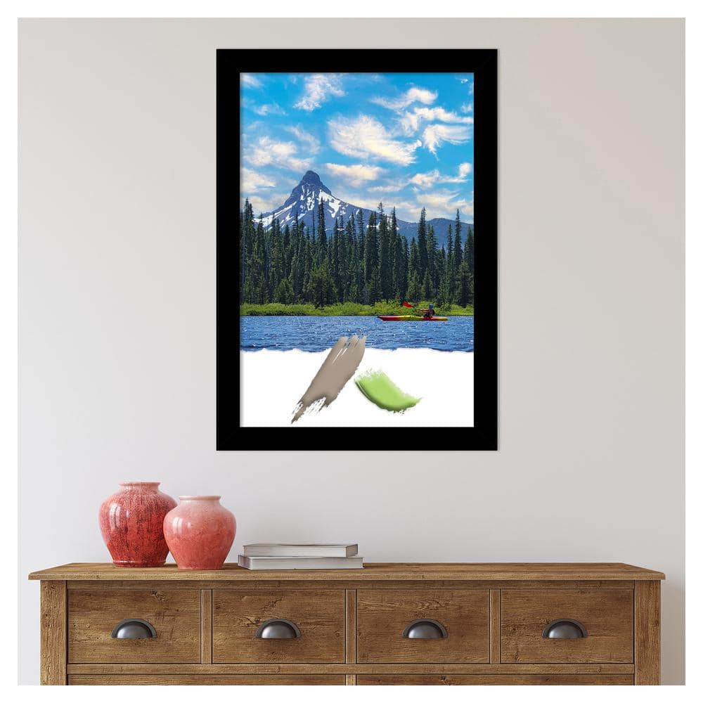 Basic Black Narrow Wood Wall Picture Frame 20x30 Inches