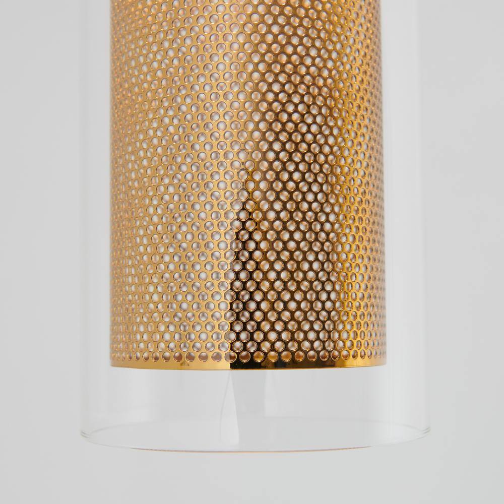 Elegant Matte Black and Gold LED Glass Pendant Light