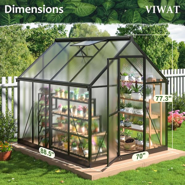 VIWAT 6 ft. W x 7 ft. D Greenhouse for Outdoors