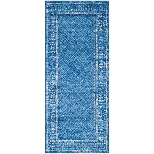 SAFAVIEH Adirondack Light Blue/Dark Blue 3 ft. x 6 ft. Border Runner Rug