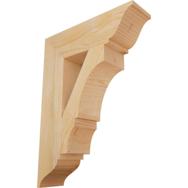 Ekena Millwork 6 in. x 30 in. x 22 in. Douglas Fir Balboa Traditional Rough Sawn Bracket
