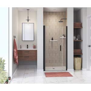 Manhattan 39 in. to 41 in. W in. x 68 in. H Pivot Shower Door with Clear Glass in Matte Black