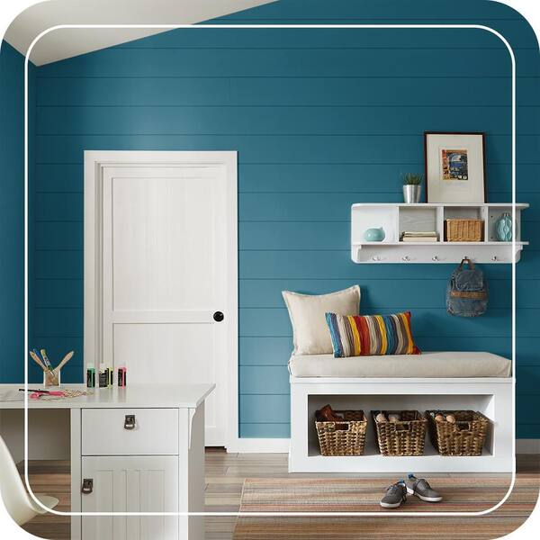 BEHR PREMIUM PLUS 8 oz. #540D-7 Deep Blue Sea Satin Enamel