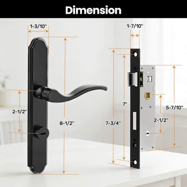 Senyhardware Matte Black Lockable Storm Door Handleset Integrated