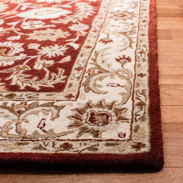 SAFAVIEH Royalty Red/Ivory 6 ft. x 9 ft. Border Area Rug ROY244B-6