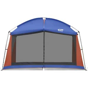 Blue 12 ft. x 10 ft. Screened Mesh Net Wall Canopy Tent Camping Tent Screen Shelter Gazebos for Outdoor Camping