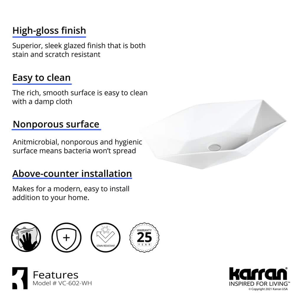 Valera 25" White Ceramic Undermount Bathroom Sink