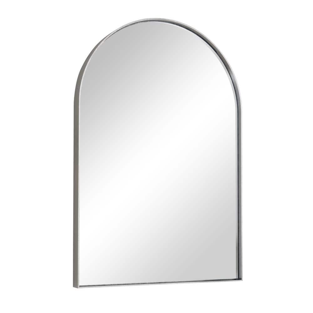 26 in. W x 38 in. H Arched Framed Bathroom Mirrors Decorative Wall Mounted Bathroom Vanity Mirror in Sliver price history on PriceWatchPro