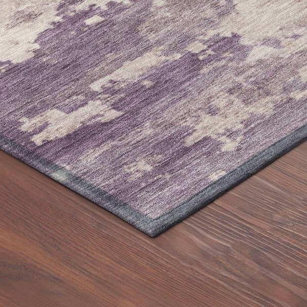 Chantille Machine Washable Indoor/Outdoor Abstract ACN2362 Plum 2 ft. x 7 ft. Runner Rug