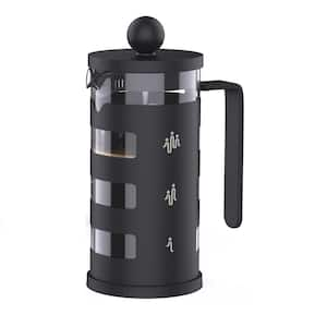 8-Cup Black French Press Coffee Maker with Heat Resistant Borosilicate Glass