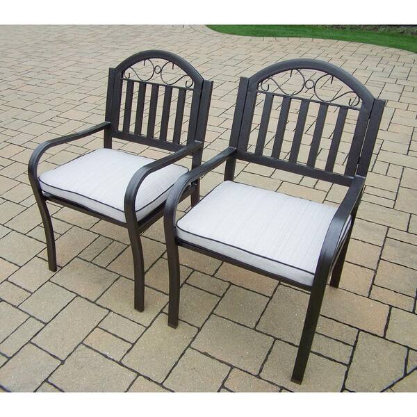 Unbranded Rochester Aluminum Outdoor Dining Chair with Oatmeal Cushion (2-Pack)