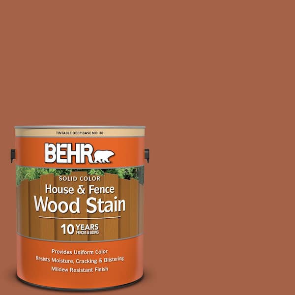 BEHR 1 gal. #SC-236 Western Redwood Solid Color House and Fence Exterior Wood Stain