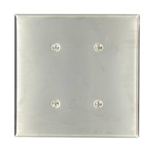 Stainless Steel 2-Gang Blank Plate Wall Plate (1-Pack)