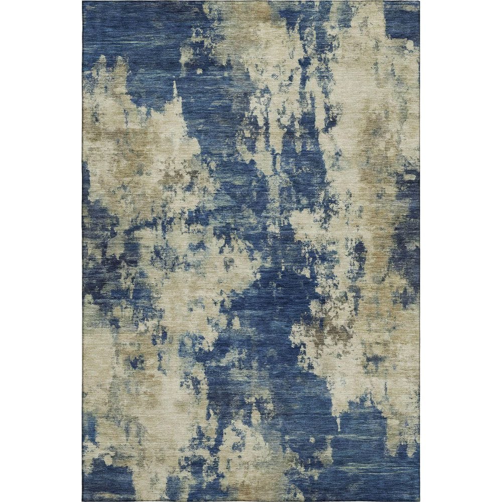 Mayfield Premium Machine Washable Abstract AMF2066 Navy 3 ft. x 4 ft. Area Rug price history on PriceWatchPro