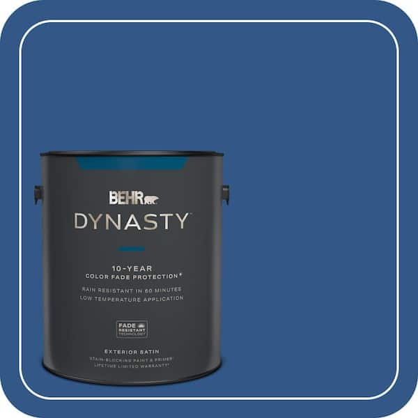 BEHR DYNASTY 1 gal. #590B-7 Award Blue Satin Enamel Exterior Stain-Blocking Paint & Primer