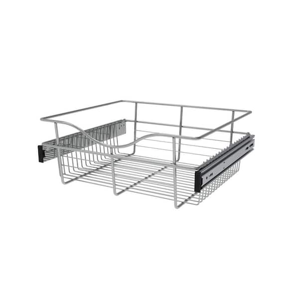 Rev-A-Shelf 7 in. H x 18 in. W Chrome Steel 1-Drawer Wide Mesh Wire Basket