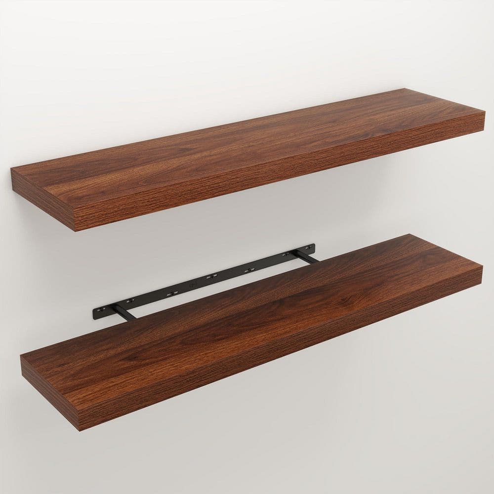 G.SHELF 1200(ウォールナット) 40 in. W x 9.3 in. D Walnut Floating Shelves, Decorative Wall