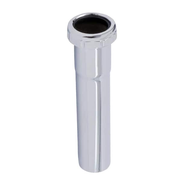 The Plumber's Choice 1-1/4 in. x 6 in. Brass Slip Joint Extension Tube for Tubular Drain Applications, 22GA, Chrome Plated