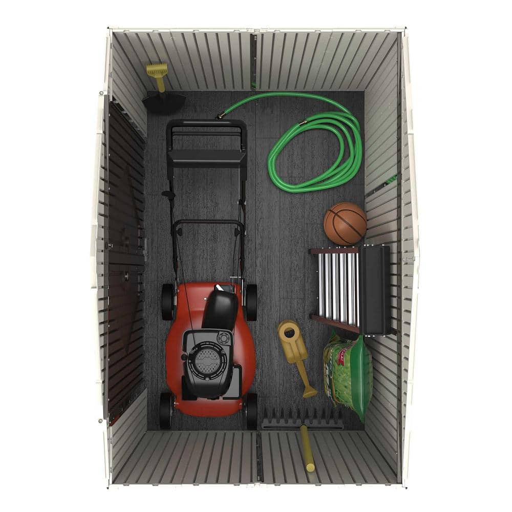 Lifetime 7 x 4.5 ft Brown Polyethylene Storage Shed with Shelving