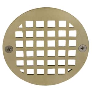 4 in. Round Replacement Strainer with 2 Screws in Nickel Bronze for Metal Spuds for Shower/Floor Drains
