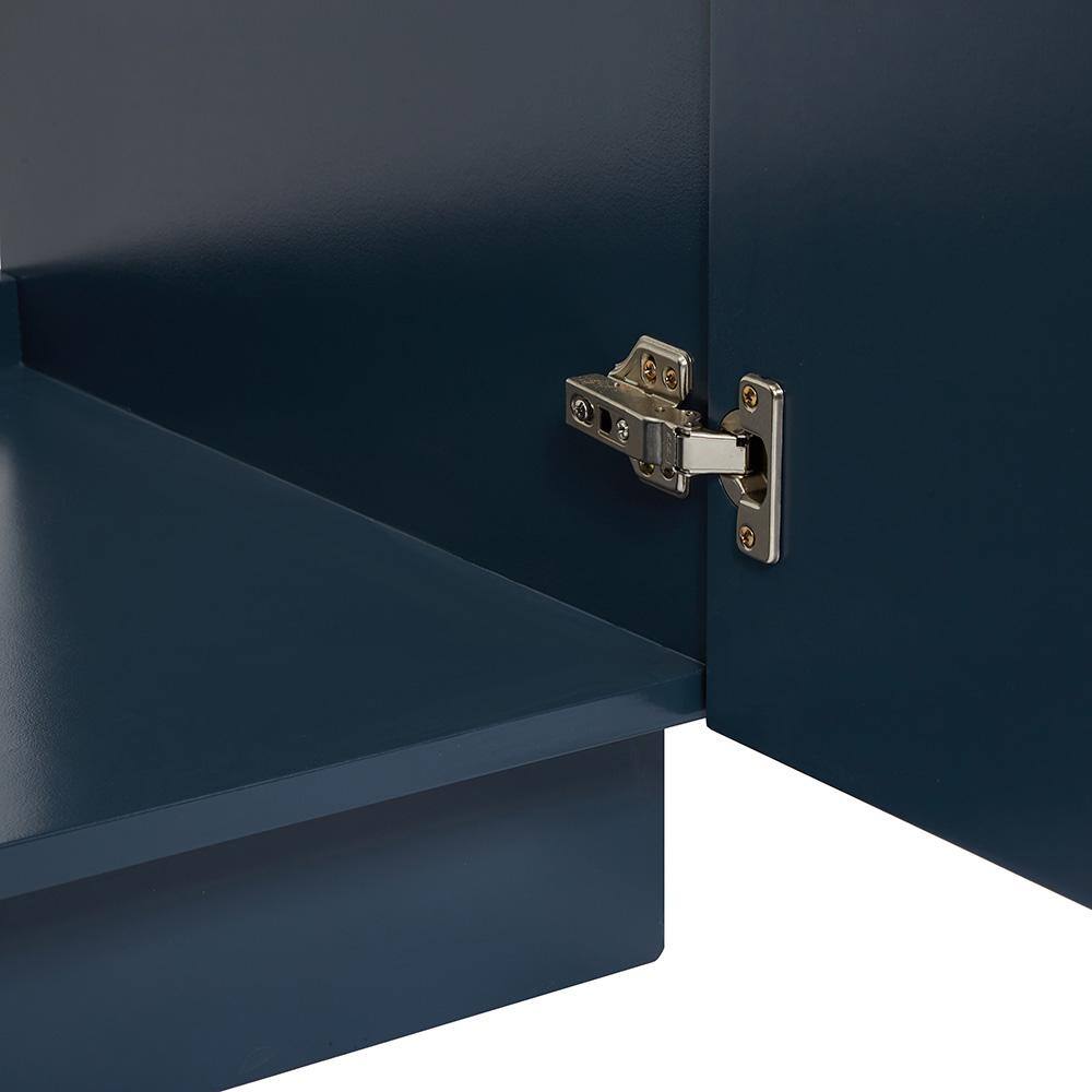Midnight Blue 31" Freestanding Vanity with Carrara Marble Top