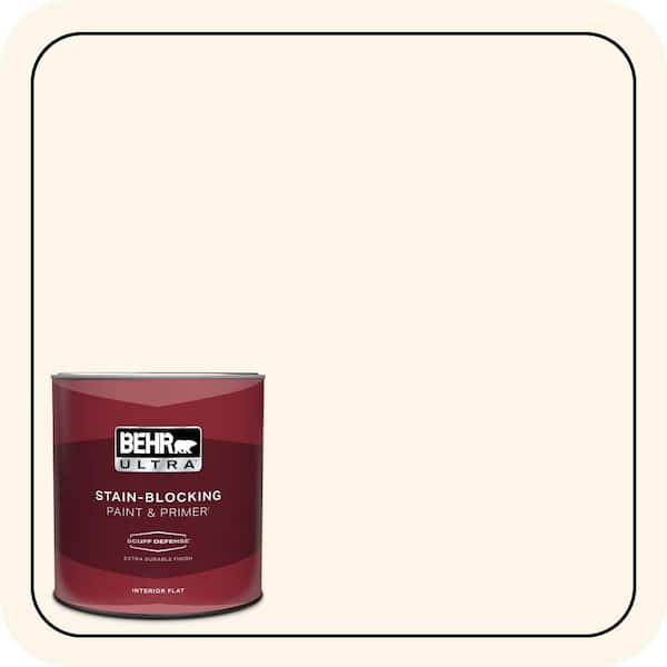 BEHR ULTRA 1 qt. #PWN-20 Whipping Cream Extra Durable Flat Interior Paint & Primer