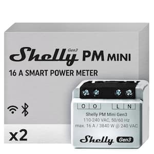 PM Mini Gen 3 : WiFi and Bluetooth Smart Power Meter 1 Channel 16 A : No Hub Required : Smart Schedules (2 Pack)
