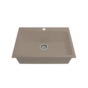 BOCCHI Campino Uno Concrete Gray Granite Composite 27 in. Single