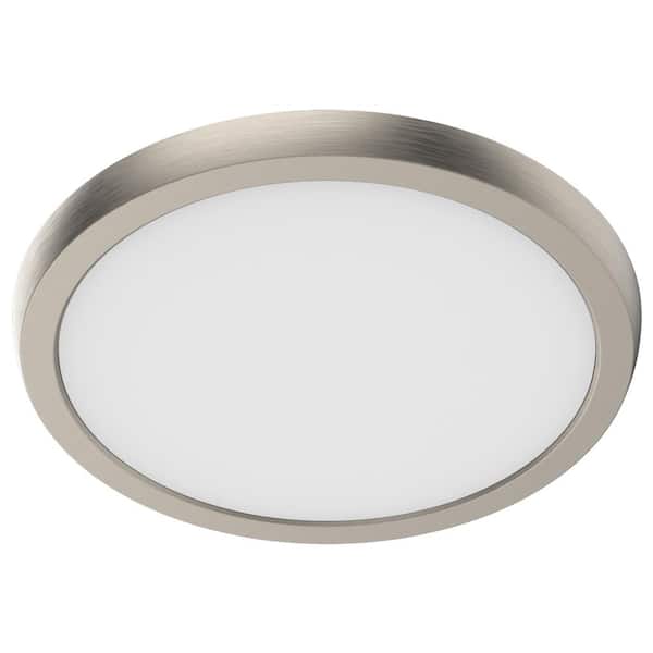 SATCO Blink Performer 9 in. Brushed Nickel Selectable CCT Color Changing LED Round Ceiling Flush Mount Light Fixture
