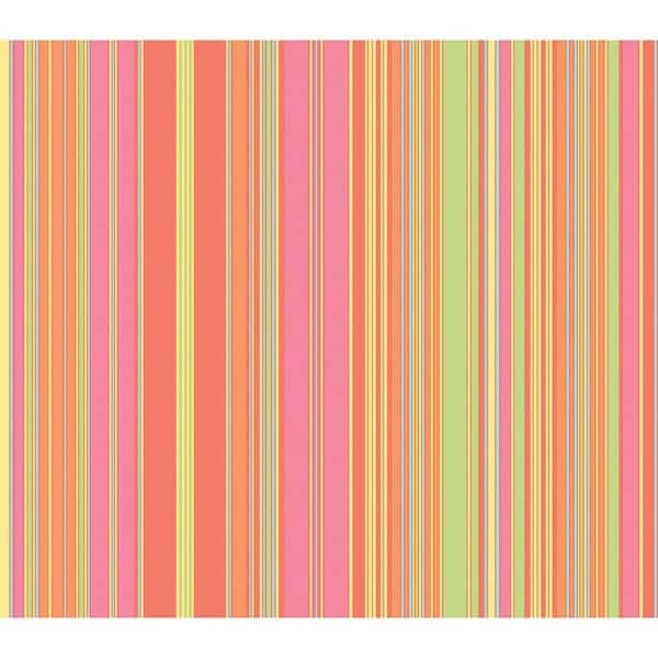 The Wallpaper Company 56 sq. ft. Brightly Colored Barcode Stripe Wallpaper
