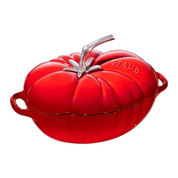 Cast Iron Tomato Cocotte, Dutch Oven, 3 qt. Made in France, Cherry