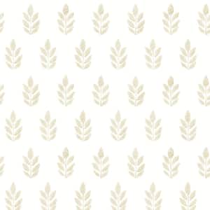 Ervic Neutral Leaf Block Print Wallpaper Sample