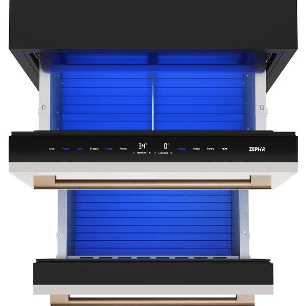 Zephyr Presrv 24 in. Dual Zone Panel Ready Refrigerator Freezer