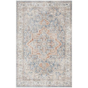 Astra Machine Washable Denim Multi 4 ft. x 6 ft. Distressed Traditional Area Rug