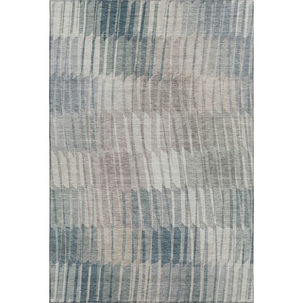 Mayfield Premium Machine Washable Abstract AMF2271 Sage 5 ft. x 7 ft. 6 in. Area Rug