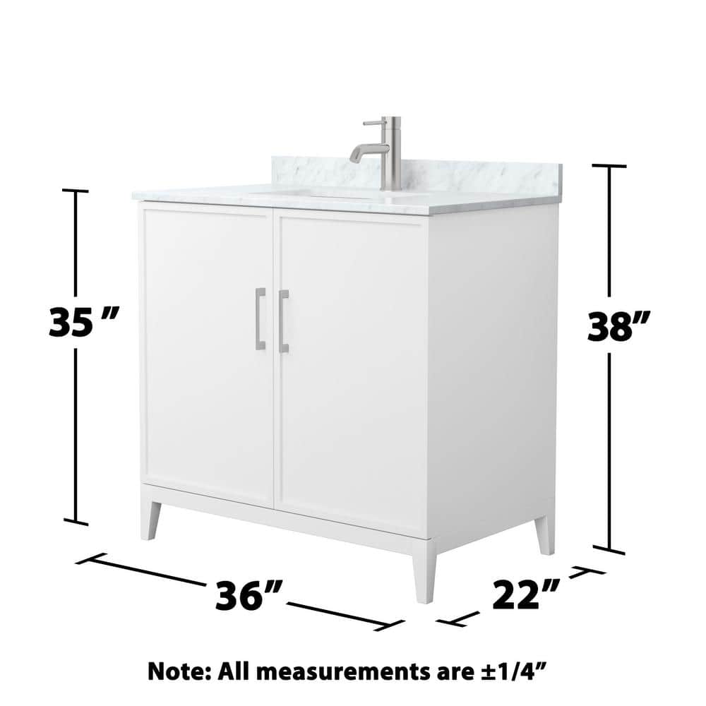 Elan 36'' White Oak Freestanding Vanity with Marble Top