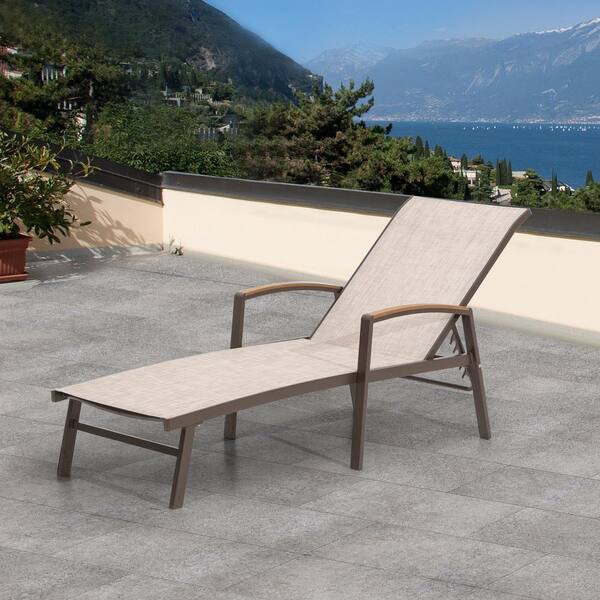 Crestlive Products 1Piece Aluminum Adjustable Outdoor Chaise Lounge in