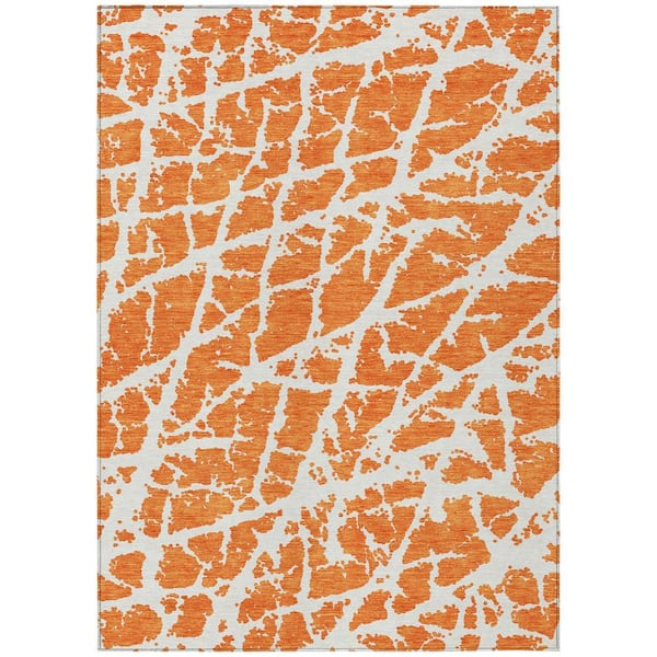 Chantille ACN501 Orange 2 ft. 6 in. x 3 ft. 10 in. Machine Washable Indoor/Outdoor Geometric Area Rug
